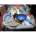 Wade 'Scotch' Barrel, V&B water jug, Italian basket, other ceramics:- Two Boxes.