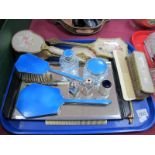 Enamelled and Gilt Dressing Table Ware, jars, etc:- One Tray