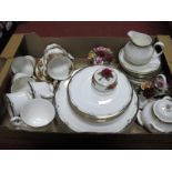 Royal Doulton 'Rhodes', Royal Albert 'Old County Roses' table ware (second quality):- One Box