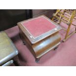 XIX Century Mahogany Commode, with pull out base, having turned legs, complete with pottery liner.