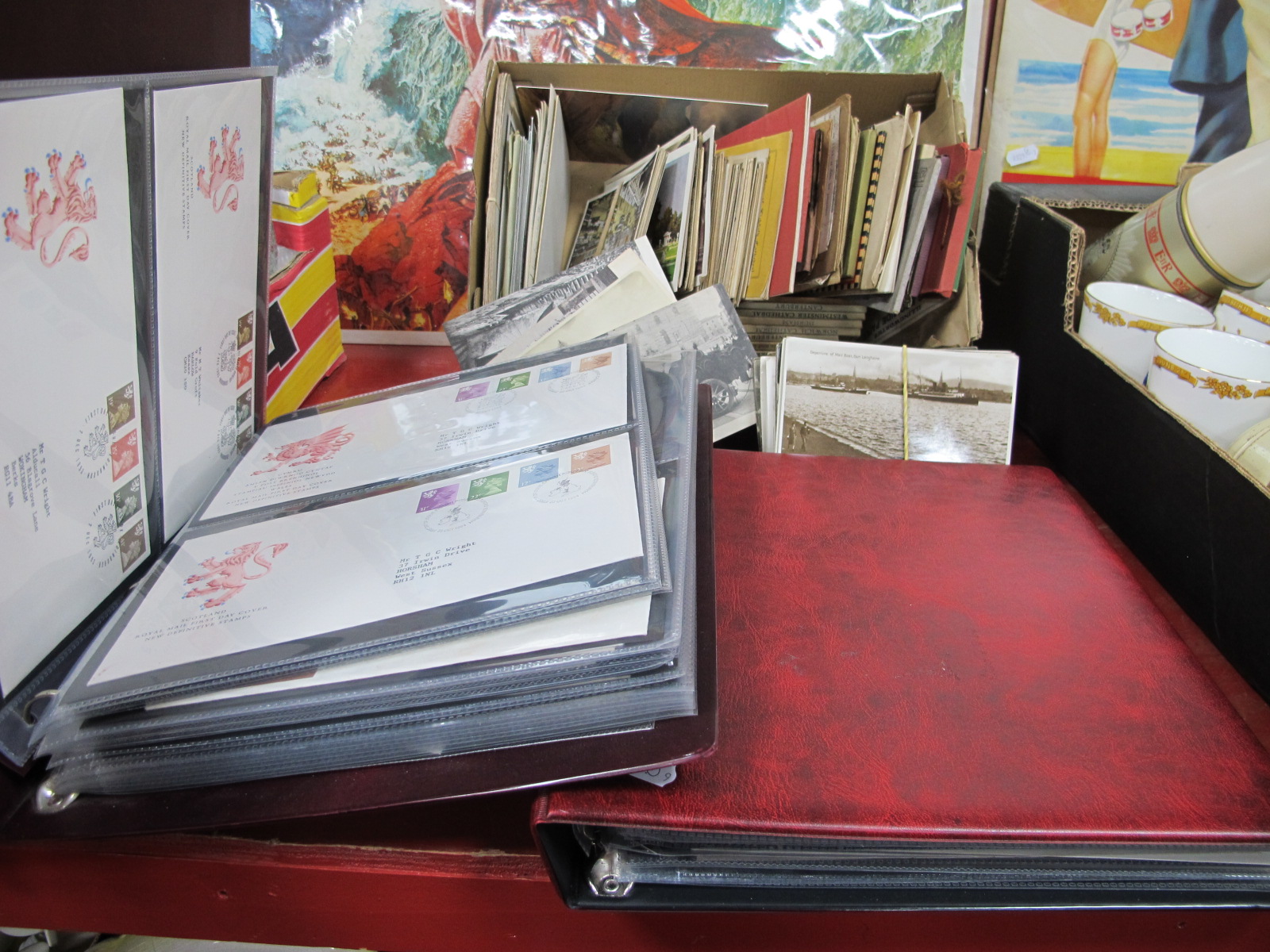 Postcards and Snap Shop Photograph Packets, mainly European, two albums of first day covers,