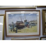 Peter Price, Fishing Boats in Harbour, watercolour, signed lower left, 30 x 34cm.