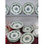 A XIX Century English Pottery Part Dessert Service, of ten pieces, comprising 20cm high comport,