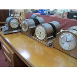 Two Gerrard Tower, plus one other Oak Cased Eight day Mantle Clocks, circa 1930's. (4)