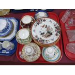 Wedgwood 'Eastern Flowers' (twelve), XIX Century cups and saucers:- One Tray