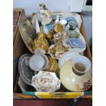 Wedgwood Trinket Box, pin tray, gilt tea service with a Swiss flag, Doulton plates, XIX Century