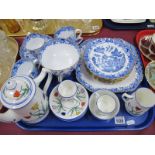 Copeland Spode Blue & White Willow Pattern Tea Ware, of nineteen pieces, Westley coffee ware :-One