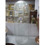 Glass Circular Dome, 48cm high, 18.5cm diameter.