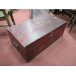 A 1940's WWII Period Air Raid Precaution Engineers Pine Tool Box, with side handles, original