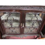 Early XX Century Empire Display Cabinet Base, with a low back, carved frieze, glazed astragel doors,