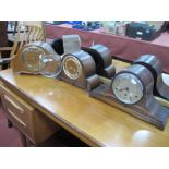 Enfield, Clarion and One Other Oak Cased Mantle Clocks, circa 1930's having Westminster chimes