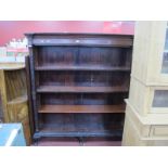Early XX Century Mahogany Bookcase, with a stepped cornice, open shelves, blind fret, side on