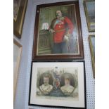 A Victorian Framed Print of King George, in full regalia, oak framed 72.5 x 53.5cm overall; plus