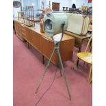Furse Vintage Theatre/School Lamp, in oval metal frame, on tripod support, approximately 130cm