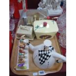 Clover Snow White and Seven Dwarfs Toast Rack and Beauty and The Beast Butter Dish, Chef tea pot,