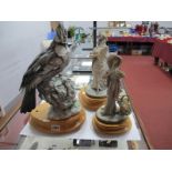 Three Italian Lamp Bases, as exotic bird and ladies.