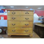 A Victorian Pine Chest of Two Short over Three Long Drawers, 58cm wide, 56.5cm high.