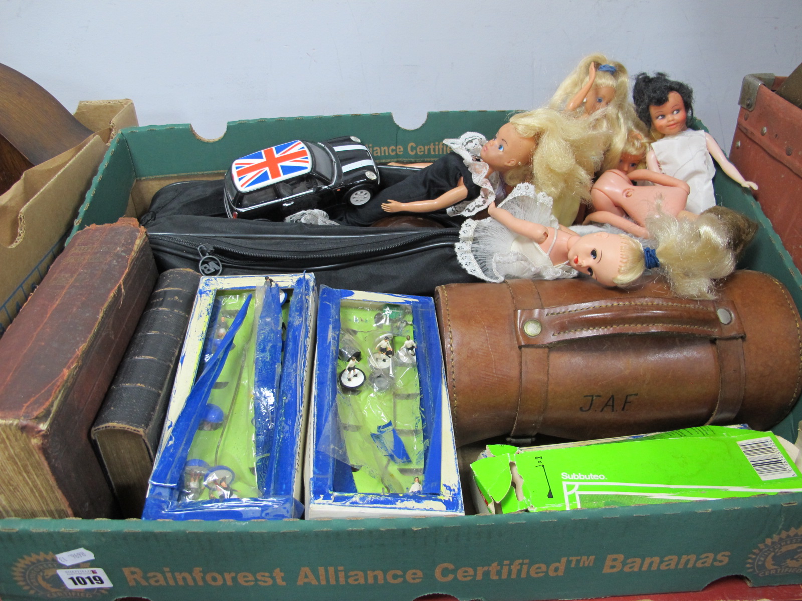 Sindy and Other Dolls, Subbuteo (with faults), lawn green bowls, etc:- One Box