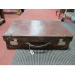 An Early XX Century Heavy Quality Leather Suitcase, with interior label for 'J. Bennet of