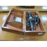 E.R Watts & Son Ltd, 123 Camberwell Road, London, No 15462 Theodolite, in a mahogany box.