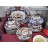 A XIX Century Part Dinner Service, decorated with floral decoration, with meat plates, dinner