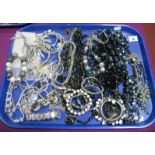 A Selection of Modern Costume Jewellery, including large bead necklaces, diamante bracelets,