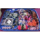 A Mixed Lot of Assorted Ornate Costume Bead Necklaces, bracelets, etc:- One Tray