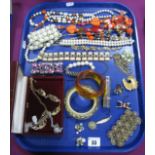 A Selection of Costume Jewellery, including an imitation pearl bead necklace, similar bracelet, a