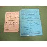 Chelsea 1945-46 Away Programmes, at West Ham, 30th January - F.A. Cup (creased, marked to bottom) at