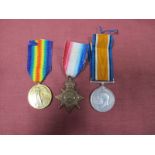 A WWI Medal Trio Comprising, 1914/15 Star, War Medal and Victory Medal to 1915 Pte F Yates, West