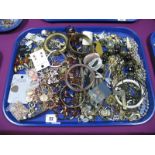 A Mixed Lot of Assorted Gilt Coloured and Other Modern Costume Jewellery, including bangles,