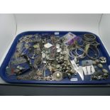 A Mixed Lot of Assorted Modern Costume Jewellery, including an unusual spoon bangle, etc:- One Tray