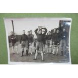 Circa 1906 Leeds City, players taking a pause in training photograph, stamped 'Leeds Mercury