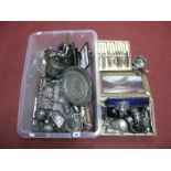Assorted Plated Ware, including boxed and loose cutlery, toast rack, table lighters, modern