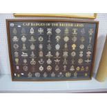 Poster - Cap Badges of The British Army, framed.