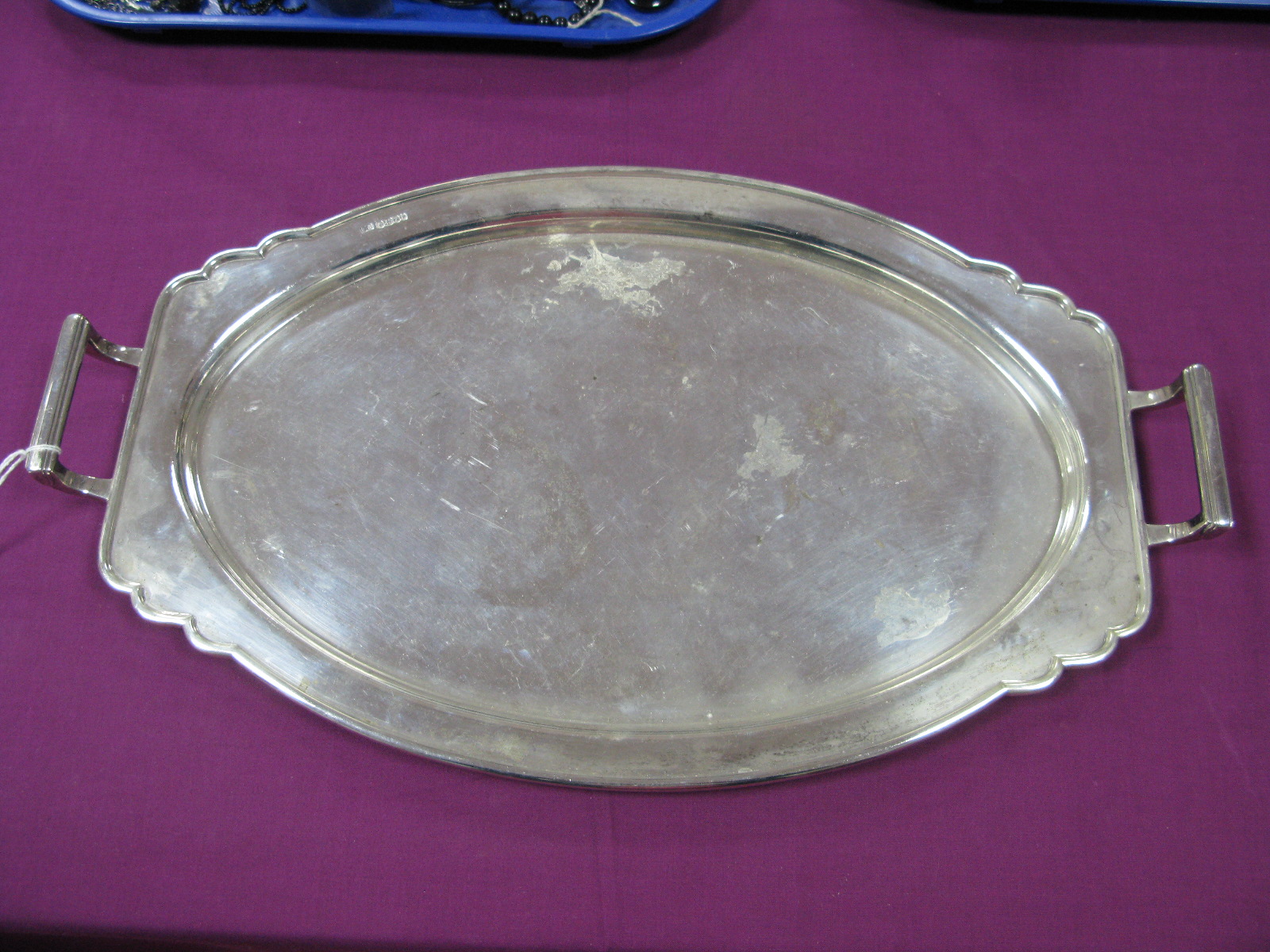 A Hallmarked Silver Tray, Frank Cobb & Co., Sheffield 1934 (Silver Jubilee mark) of plain shaped - Image 2 of 4