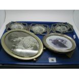 A Hallmarked Silver Mounted Oval Photograph Fame, Birmingham 1913, on wooden easel back (later);