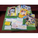 Leeds United 33 Programmes, each with ticket, 1988-2002 away issues noted, ten other tickets.