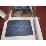 Four Unframed Limited Edition Military Prints, including After Michael Rondot 'Meteors Over Castle