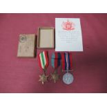 A WWII Medal Trio, comprising War Medal, 1939-45 Star and Italy Star, in box of issue addressed to