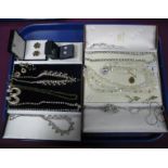 A Collection of Ornate Diamanté Costume Jewellery, including necklace and earrings and a faceted