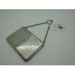 A Hallmarked Silver Ladies Purse/Case/Aide Memoire, (marks rubbed) Birmingham 1915, allover engine