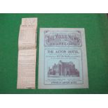 1924-25 Aston Villa v. Notts County Programme, dated 21st March 1925, plus match report.