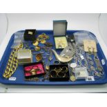 A Mixed Lot of Assorted Gilt Coloured and Other Jewellery, including rings, earrings, a charm