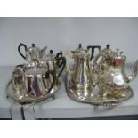 Assorted Plated Tea Wares, including c.Late XIX Century Martin Hall & Co plated tea pot, of tapering