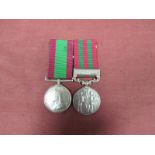 A Victorian Medal Duo, comprising Afghanistan Medal and India Medal with Relief of Chitral Clasp