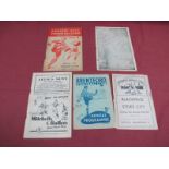 1947-8 Programmes, Bury v. Chesterfield, West Brom v. Bury, Brentford v. Doncaster, Exeter v.
