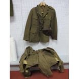 Two 1950's British Army Field Tunics, a No 2 tunic to The Rank of Captain, Royal Army Medical corps,