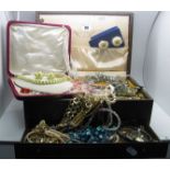 A Mixed Lot of Assorted Costume Jewellery, including vintage yellow necklace and matching clip