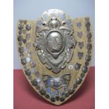 Beatty Football League (Sheffield) Oak Freestanding Presentation Shield, the applied silver plaque